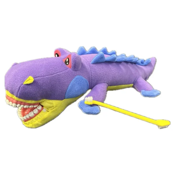 Crocodile en peluche violet 35cm x 20cm