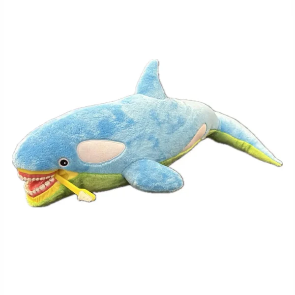 Dauphin bleu en peluche 60cm x 25cm