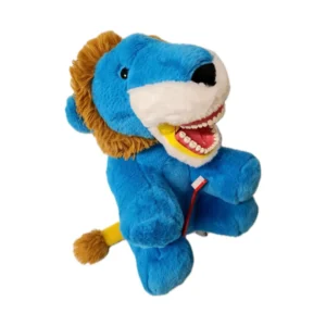 Lion bleu en peluche 45cm x 30cm